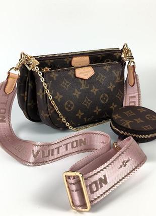 Женская сумка louis vuitton pochete multi brown/pink5 фото