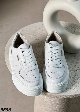 Кроссовки кеды натуральная кожа белый