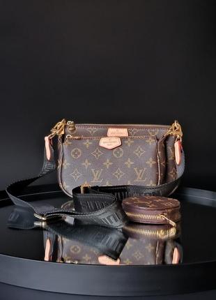 Жіноча сумка louis vuitton pochete multi brown/black