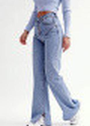 Женские трендовые  джинсы голубого цвета размер от xs-xl