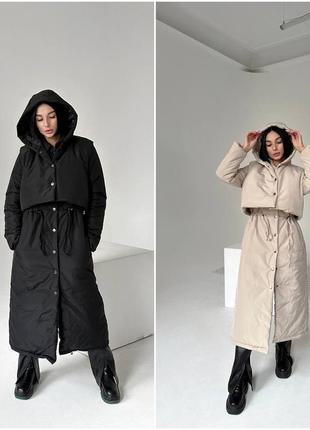 Пальто женское из плащевки