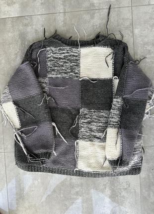 Двух сторонняя вязаная кофта