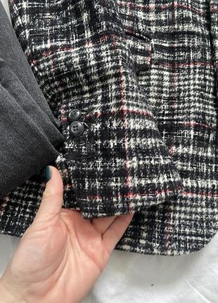 Очень крутой пиджак удлиненный оверсайз в клетку дорогой бренд made in italy3 фото