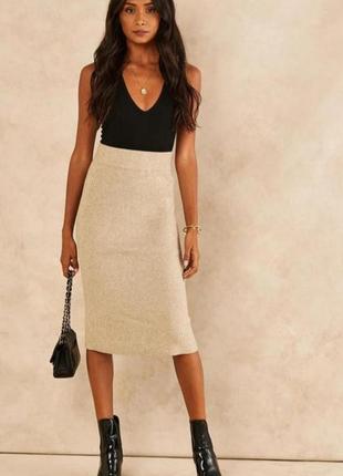 Теплая юбка в рубчик на зиму