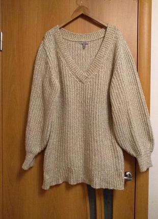 Теплый шикарный свитер туника. размер 16-18