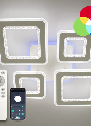 Светильник светодиодный потолочный luminaria rgb 104+20w 5s с пультом!