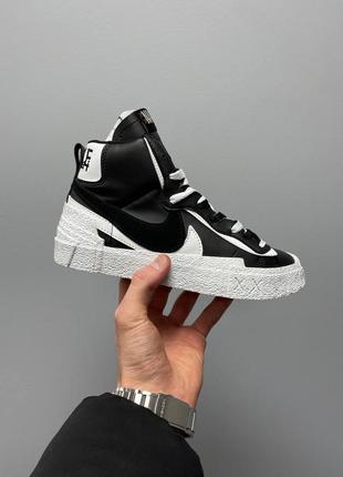 Кросівки nike blazer mid x sacai ‘black white’