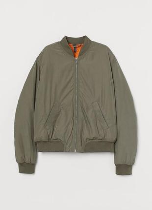Куртка, бомбер хакі, теплий, h&m