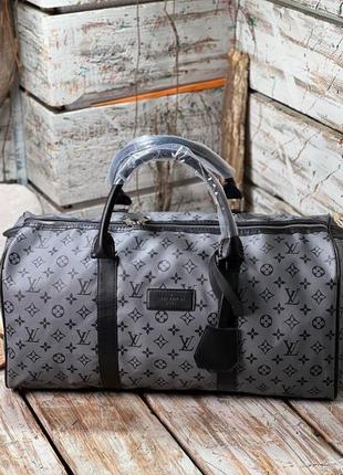 Дорожная сумка louis vuitton саквояж луи витон дорожная сумка ручной клади саквояж кожаный серый мужской2 фото