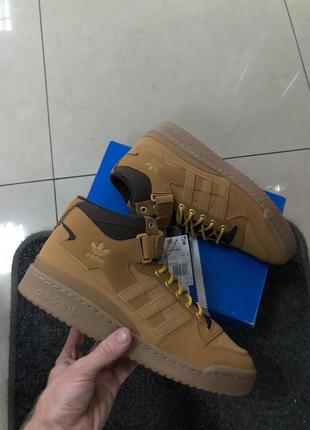 Високі осінні кросівки adidas forum mid brown1 фото