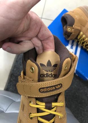 Високі осінні кросівки adidas forum mid brown8 фото