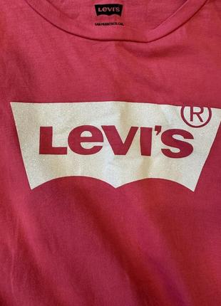 Футболка levi's розовая 14а 158 см, футболка левис левайс малиновая xxs-xs5 фото