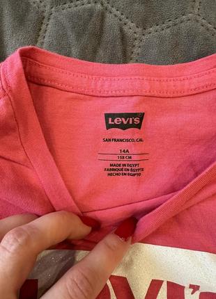 Футболка levi's розовая 14а 158 см, футболка левис левайс малиновая xxs-xs4 фото