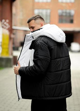 Зимняя куртка черная с белым мужская2 фото