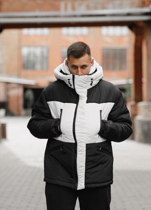 Зимова куртка чорна з білим чоловіча1 фото