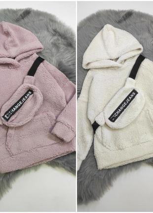 Теплое худи с сумкой бананкой