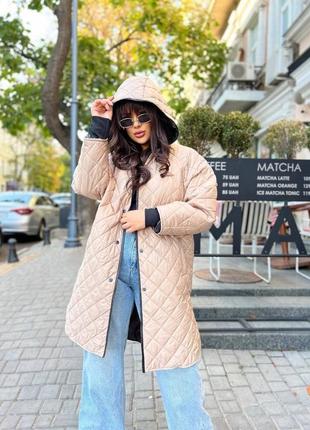 Удлиненная куртка скапюшоном