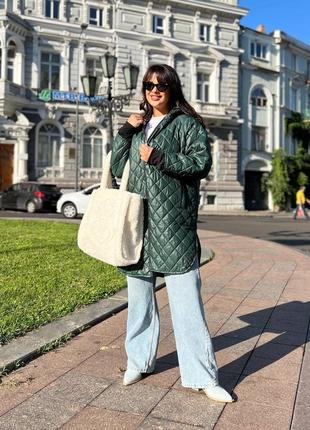 Удлиненная куртка скапюшоном