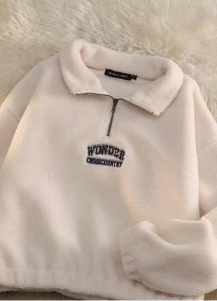 Теплый мягкий пушистый свитшот тедди/ кофта с молнией под горло🐻