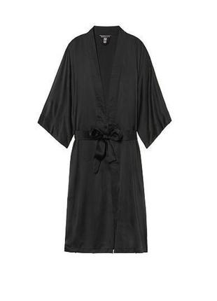 Новый халат черный атласный victoria’s secret с биркой2 фото