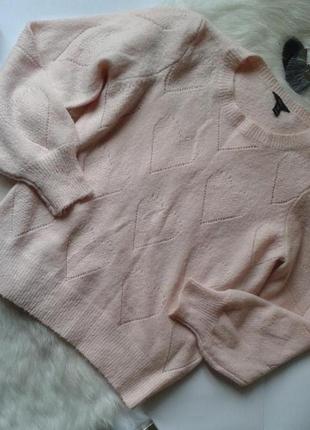 Милий світло-рожевий светр з сердечками m&co