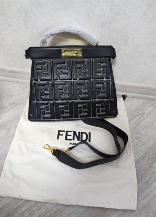 Кожаная сумка в стиле fendi