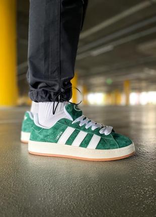 Кросівки жіночі / чоловічі зелені adidas color campus 00s "dark green"