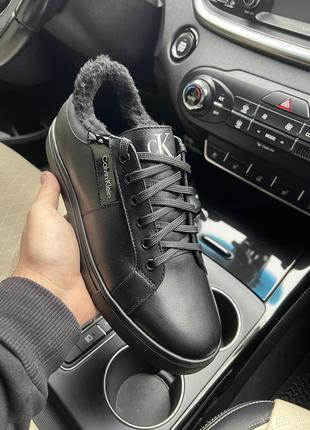 Зимние мужские кроссовки calvin klein black (мех) 40-41-42-43-44-453 фото