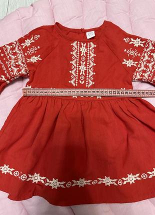 Платье вышиванка, платье красное, детская вышиванка, платье waikiki6 фото