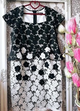 Кружевное платье батал