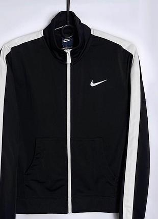 Олімпійка nike з лампасами чорна найк кофта на зіп блискавці оригінал