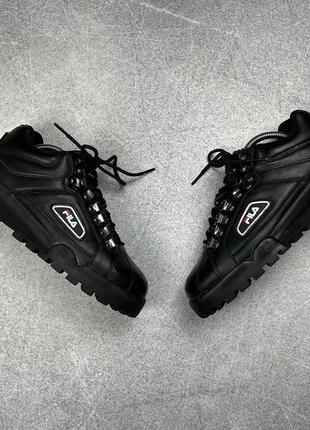 Fila trailblazer кожаные черные ботинки кроссовки деми ботинки