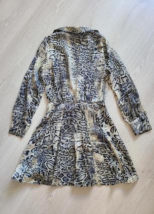 Сукня сарафан плаття атласна принт зміїний тваринний принт пітон zara s m 8528/2347 фото
