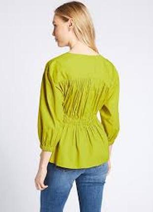 Шикарная блуза горчичного цвета на пышные формы marks &amp; spencer!3 фото