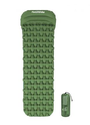 Матрас надувной с подушкой naturehike fc-12  nh19z003-p army green