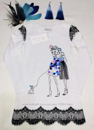 Реглан туника с кружевами