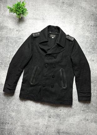 Мужские пальто diesel double breasted wool leather coat!