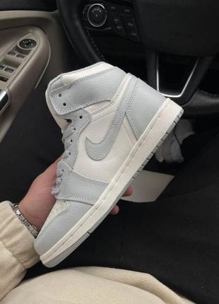 Кросівки високі nike air jordan 1 retro white/ высокие зимние кроссовки найк джордан белые5 фото