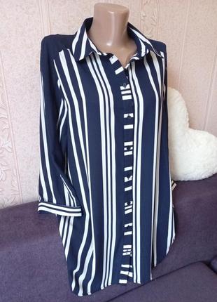 Шикарная актуальная блуза рубашка в полоску в полоску в принт2 фото