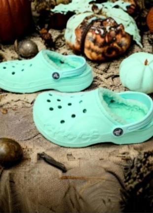 Детские сабо на хутрі crocs j3-34/35