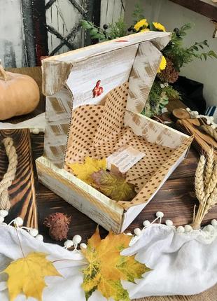 Подарункова святкова коробка бокс «осінь, дари осені» хендмейд, ручна робота7 фото