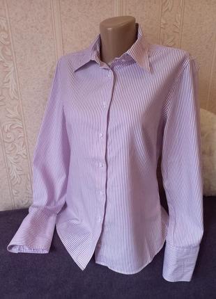 Италия! фиолетовая сиреневая блуза рубашка женская  сорочка приталенная5 фото