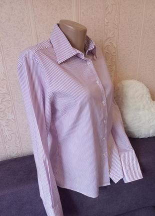 Италия! фиолетовая сиреневая блуза рубашка женская  сорочка приталенная2 фото