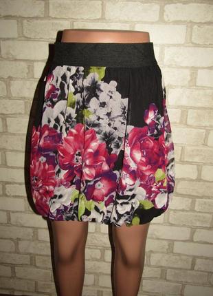 Короткая юбка м цветочный принт3 фото