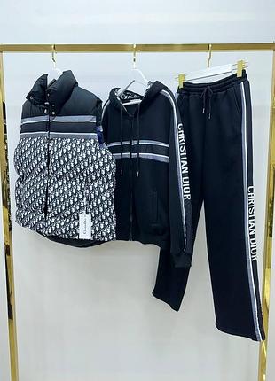 Костюм тройка люкс на флисе в стиле dior