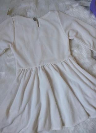 Платье с сердечками молочное на девочку5 фото