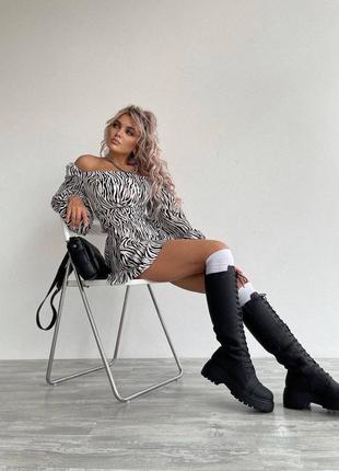 Сукня пряма пишні довгі рукави фонаріки обємні волани коротке плаття міні кльош...