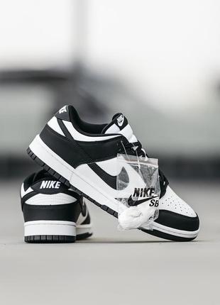 Женские кроссовки nike real sb dunk low black white 37-38-39-40-41