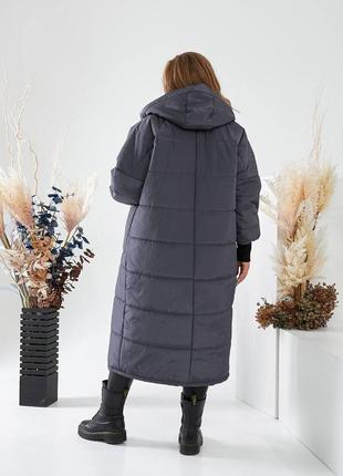Стильное зимнее пальто прямого кроя3 фото