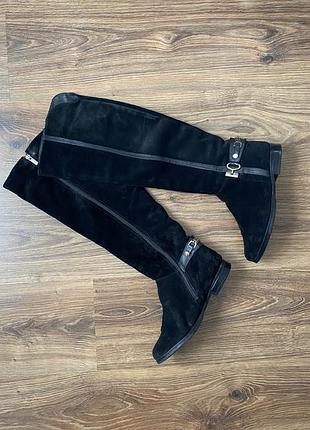 Замшевые зимние сапоги